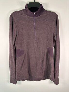 Layer8 Pullover Womens L Purple Quarter Zip Activewear Long